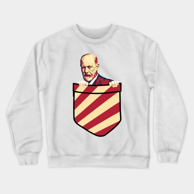 Sigmund Freud In My Pocket Crewneck Sweatshirt by Nerd_art